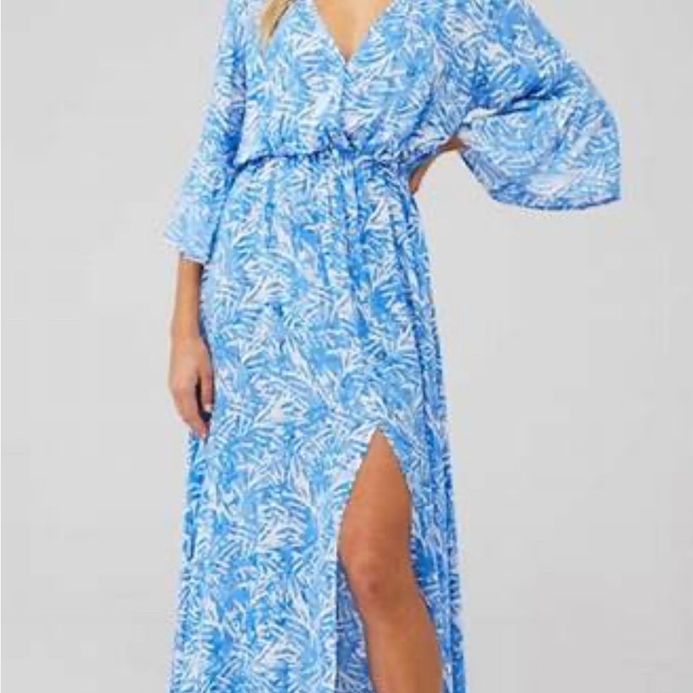 Tiare Hawaii Surry Maxi Dress in Batik Breeze Sky Blue
